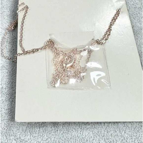 a . new day Gold Tone Two Strand With Rhinestone Charm Necklace - Picture 4 of 4